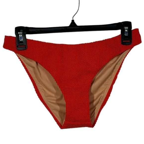 J. Crew NWT Scrunchie Hipster Bikini Swim Bottom Orange Size Medium bh480 - Picture 3 of 10